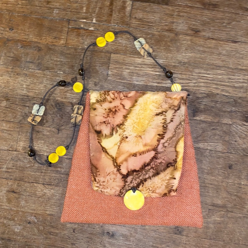 orange crossbody hippie bag